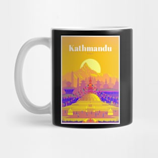 Kathmandu Nepal Vintage Travel and Tourism Advertising Print Mug